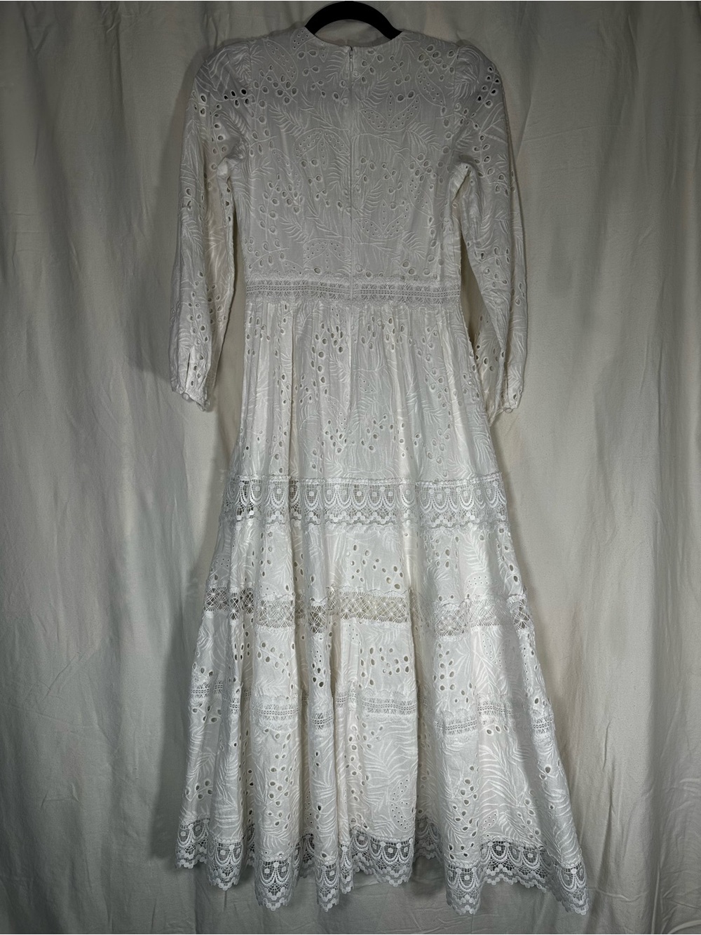 ANTONIO MELANI White Eyelet Lacs Maxi Dress. Bridal bachelorette cottagecore fem - Picture 8 of 11